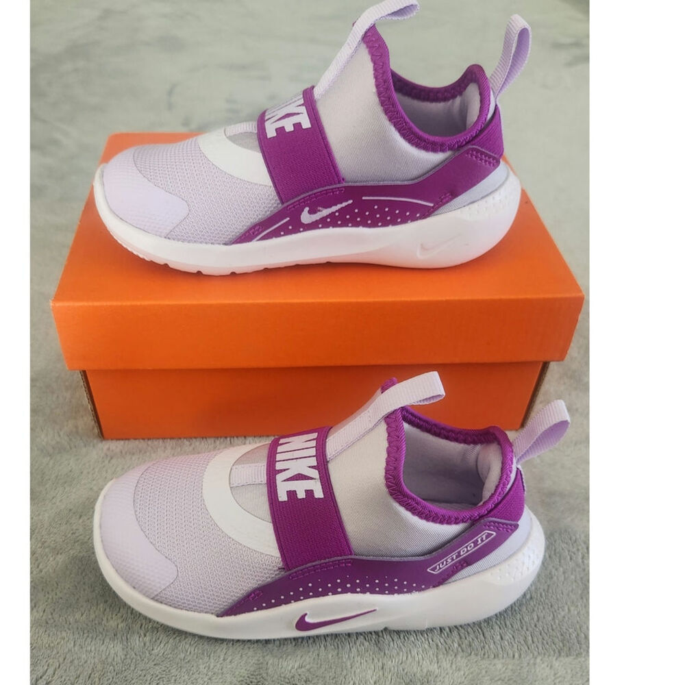 Nike flex runner 4 TD slipon NWB toddler size 9c sneaker lilac purple
